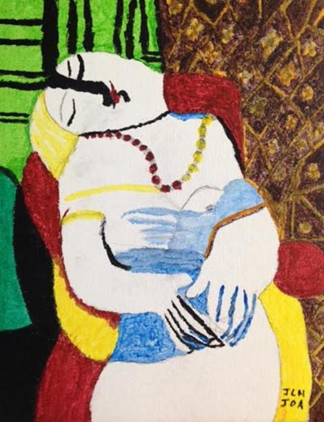 La interpretación de los estudiantes José Martínez y José Ortiz sobre la obra El sueño de Pablo Picasso.